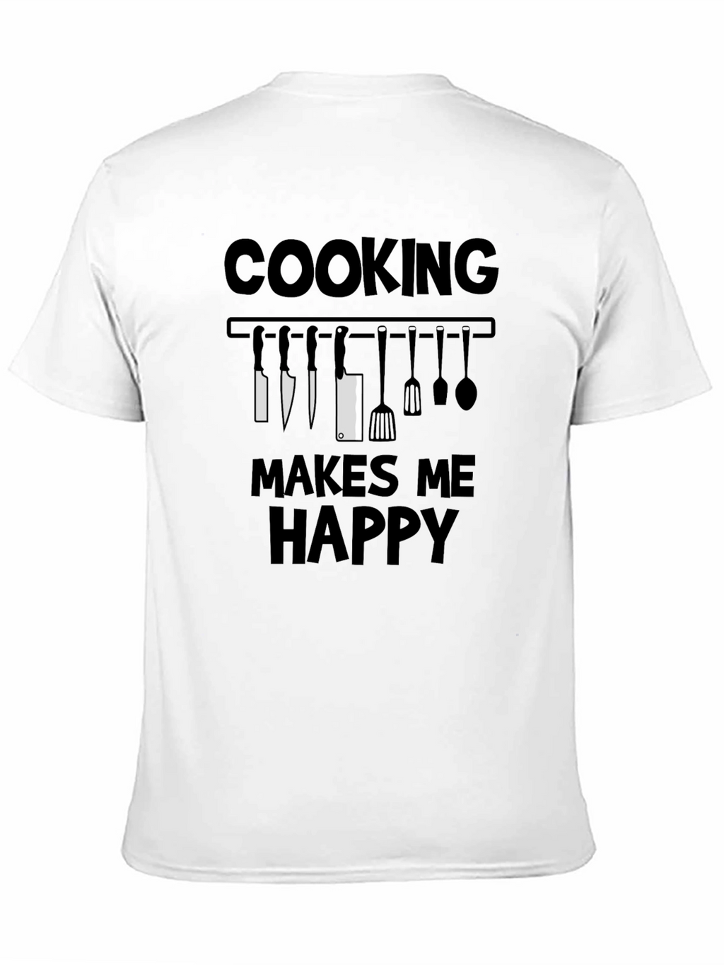 Cooking Makes Me Happy T-Shirt - Chef Kitchen Utensils