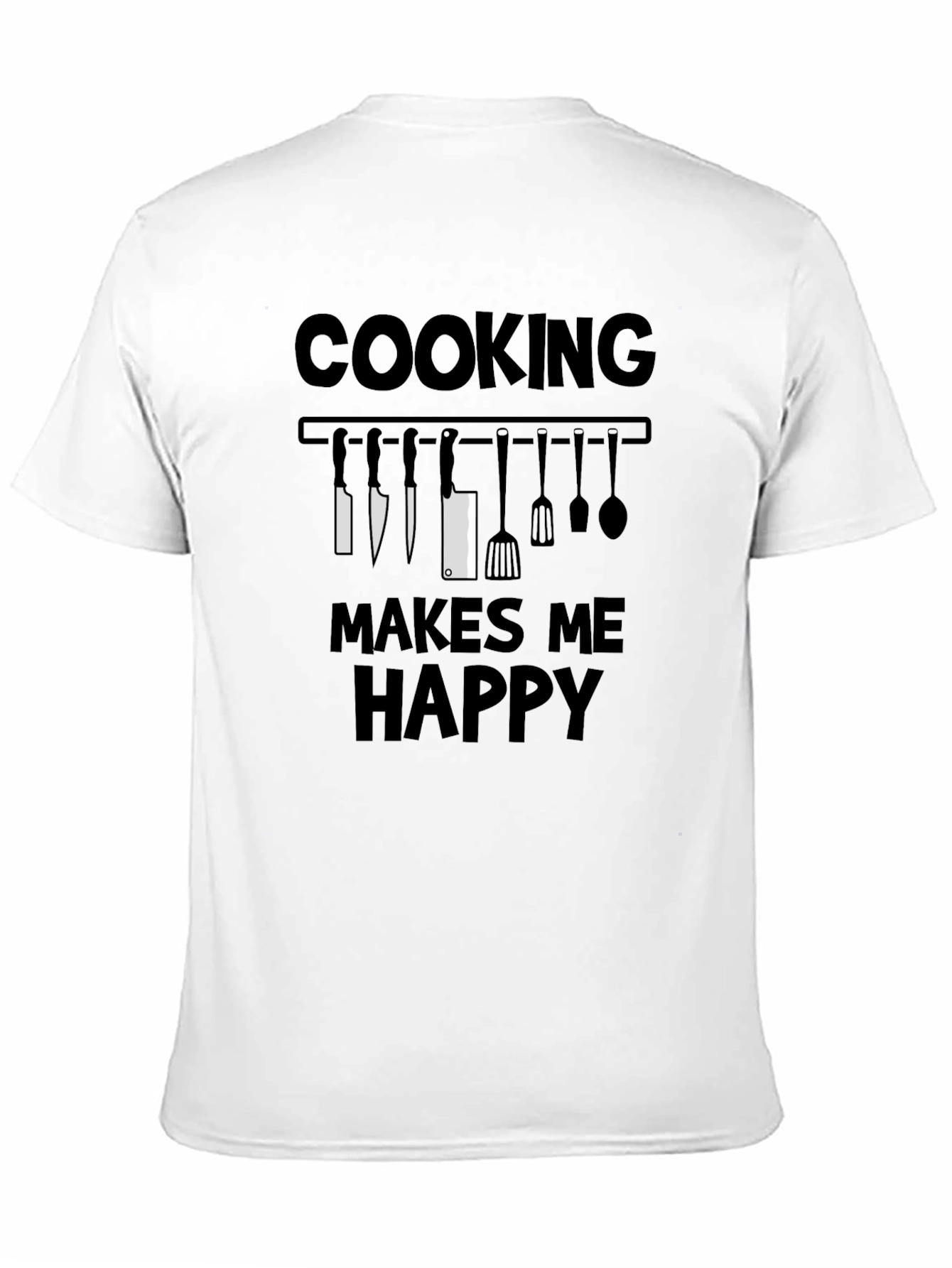 Cooking Makes Me Happy T-Shirt - Chef Kitchen Utensils