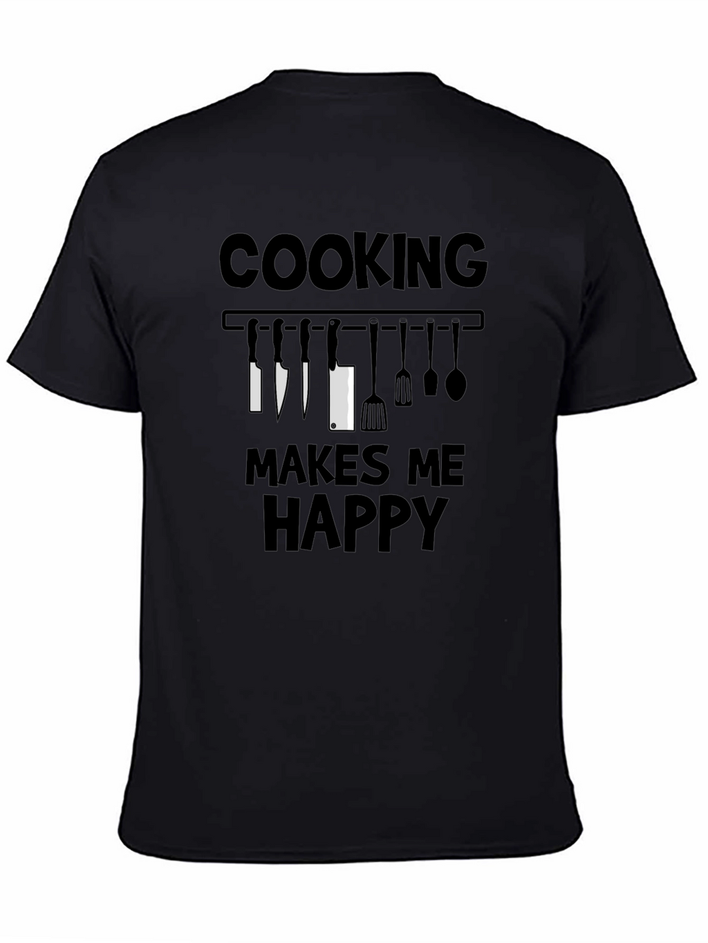 Cooking Makes Me Happy T-Shirt - Chef Kitchen Utensils
