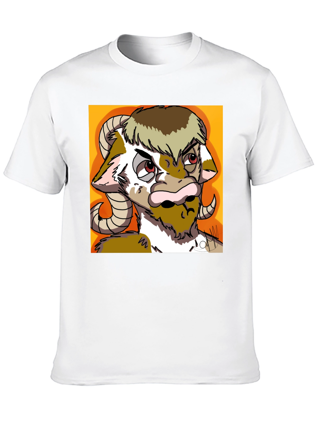 Novelty Goat Graphic Tee - Black Cotton Blend