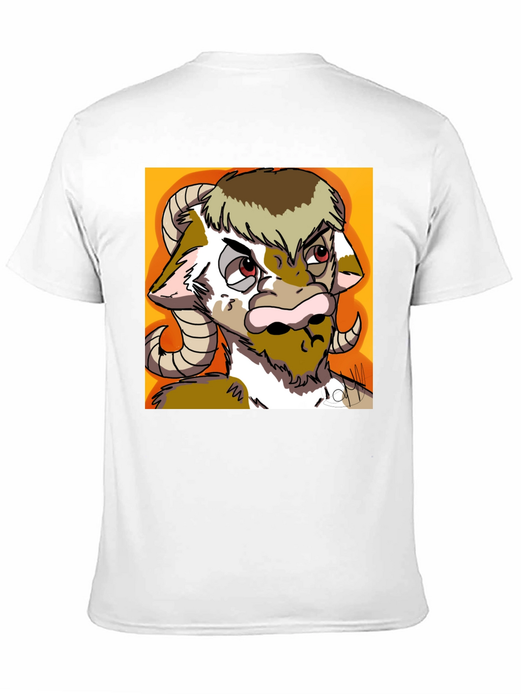 Novelty Goat Graphic Tee - Black Cotton Blend
