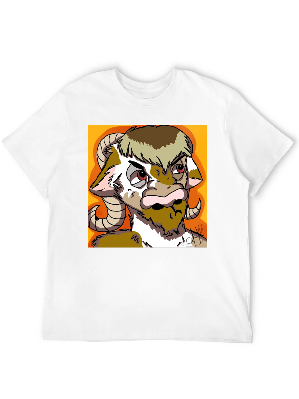 Novelty Goat Graphic Tee - Black Cotton Blend