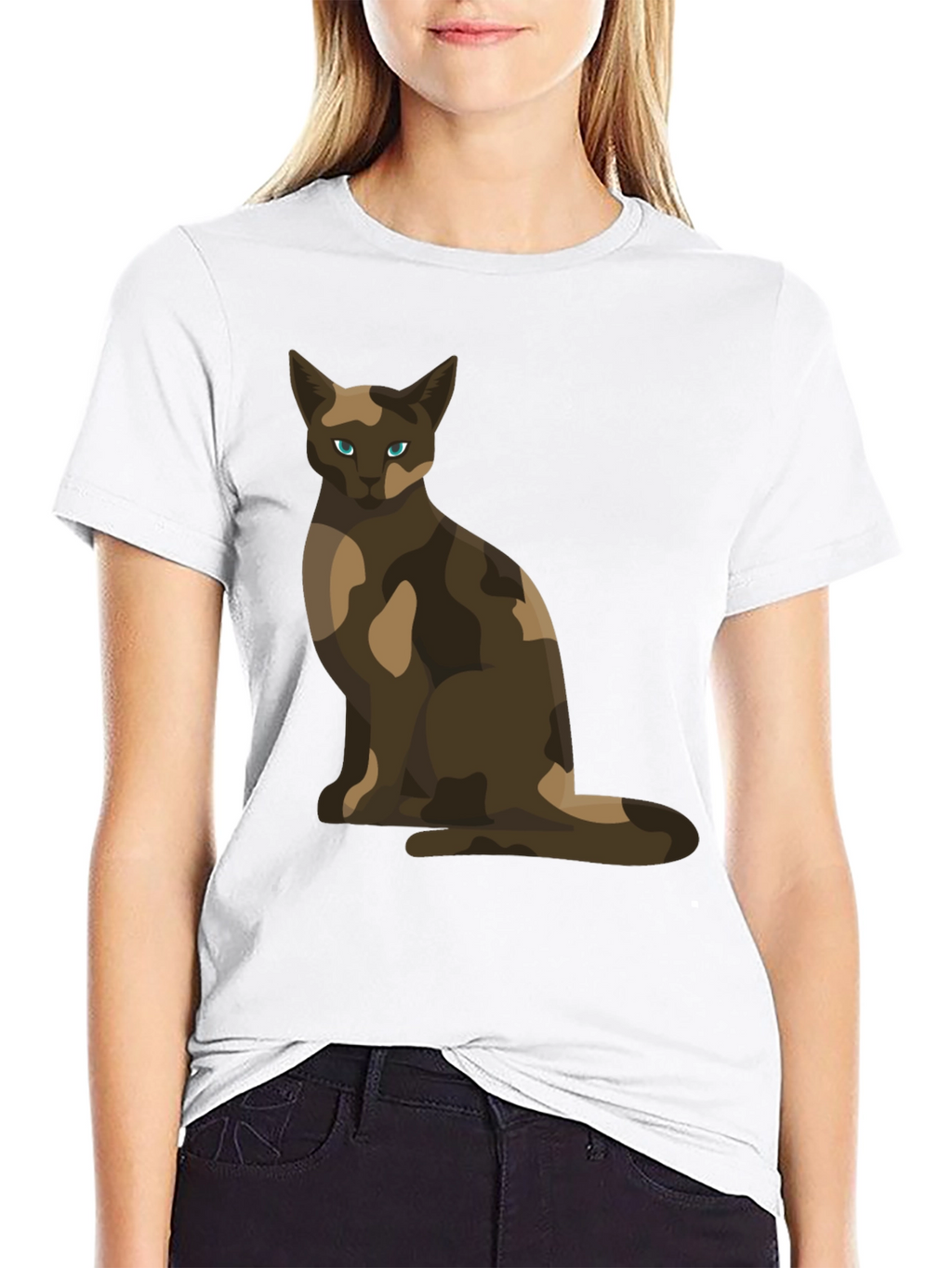 Cool Cat Camo Design T-Shirt