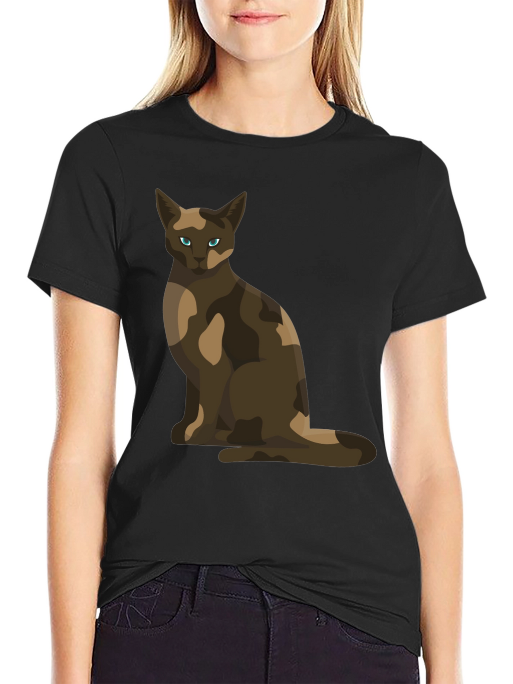 Cool Cat Camo Design T-Shirt