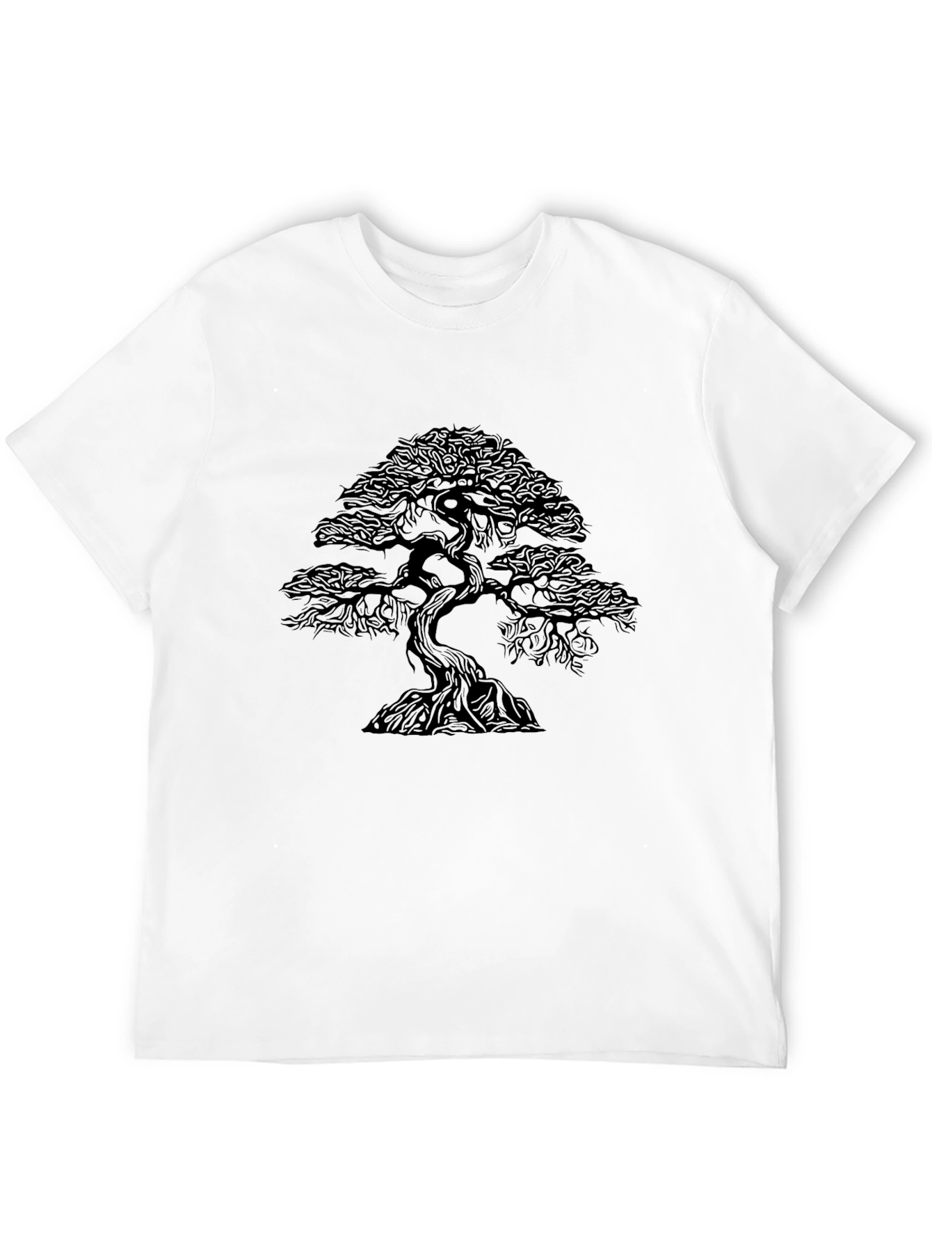 Bonsai Tree Graphic Tee - Stylish Black Shirt
