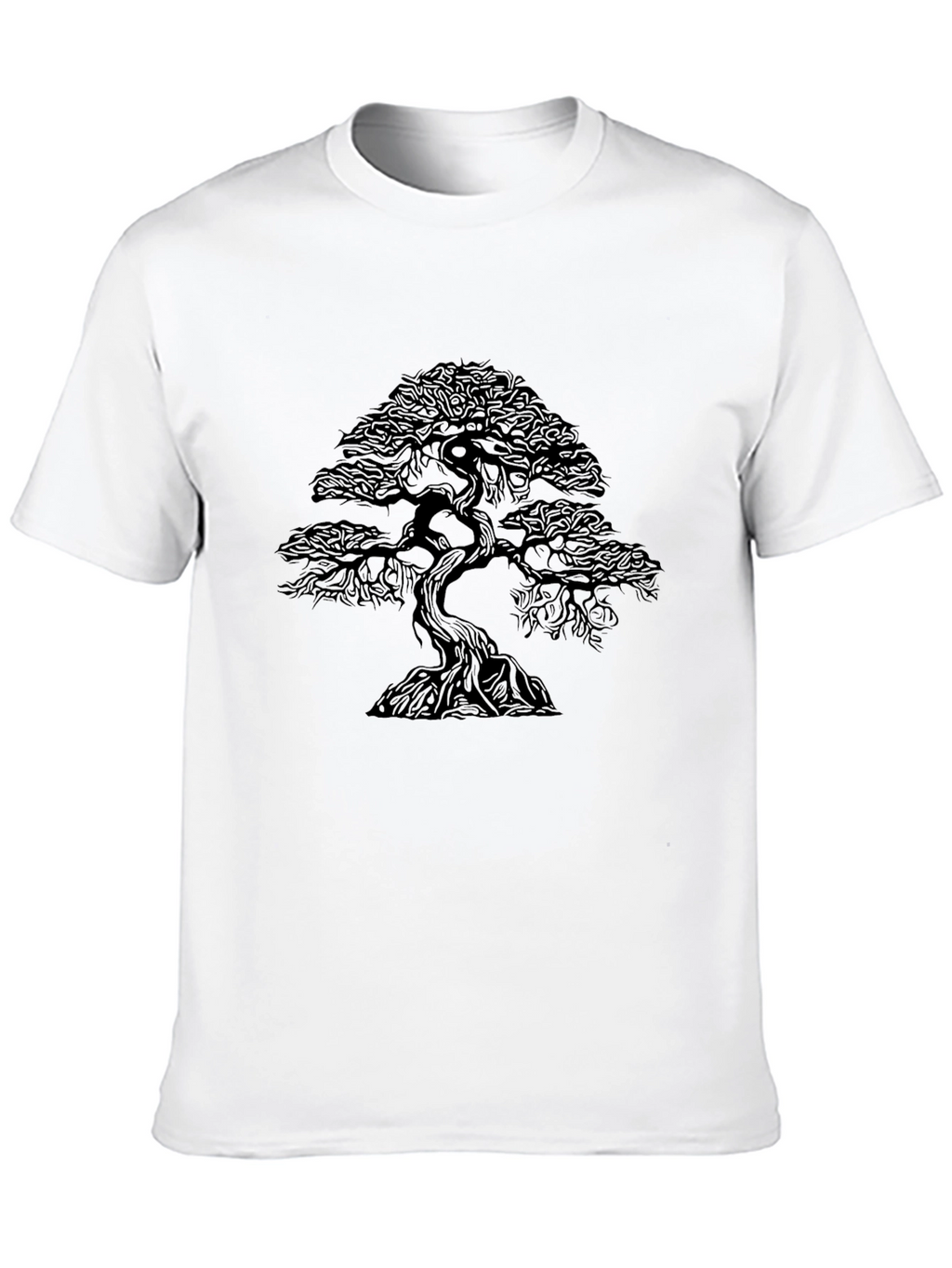 Bonsai Tree Graphic Tee - Stylish Black Shirt