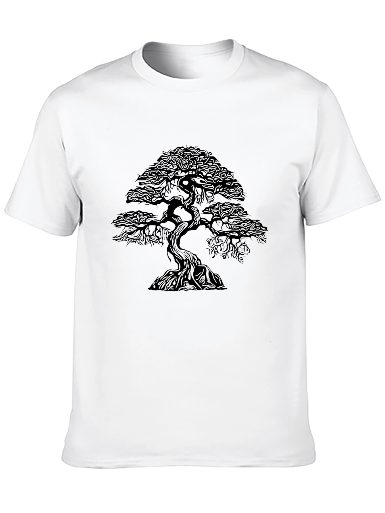 Bonsai Tree Graphic Tee - Stylish Black Shirt