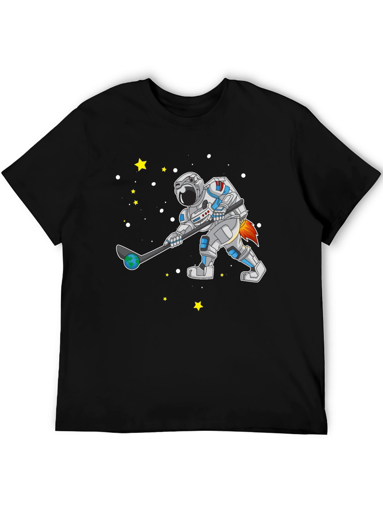 Astronaut Hockey T-Shirt Space Sports Tee