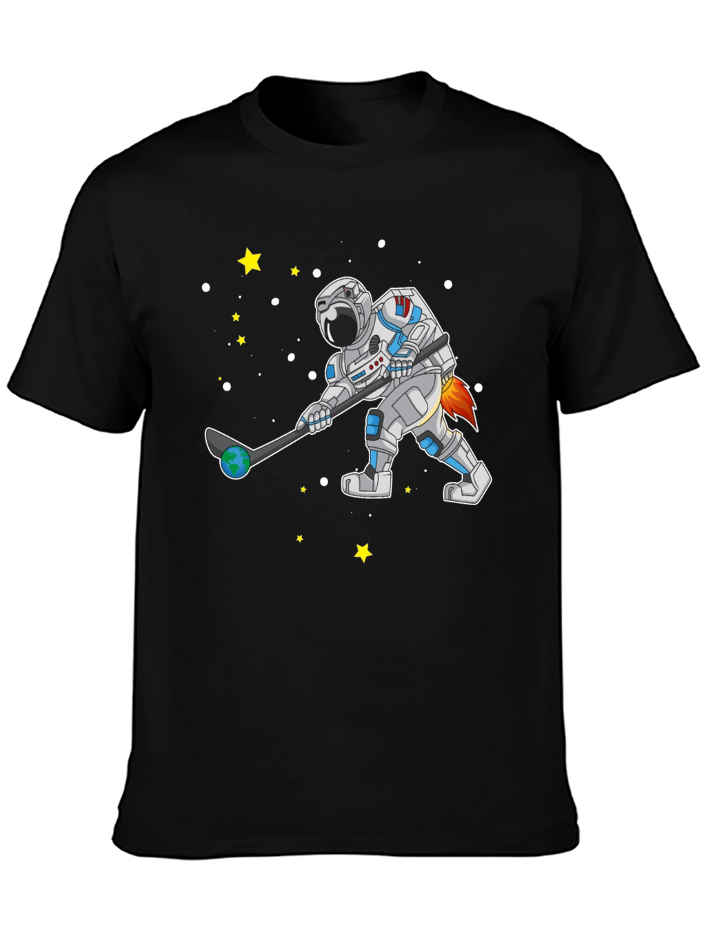 Astronaut Hockey T-Shirt Space Sports Tee