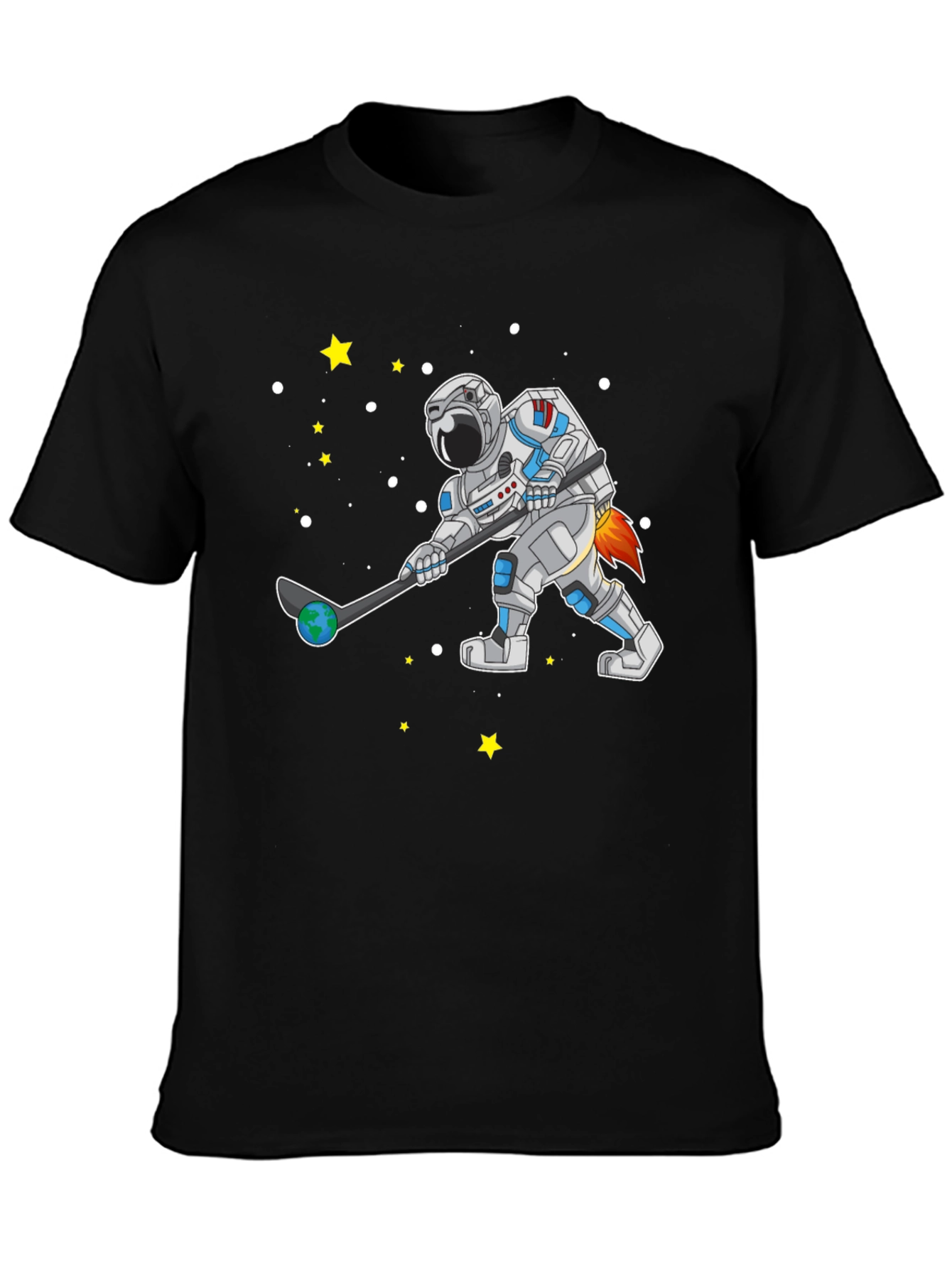 Astronaut Hockey T-Shirt Space Sports Tee