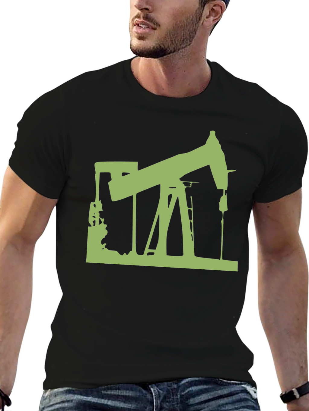 Oil Rig Graphic Tee - Modern Style