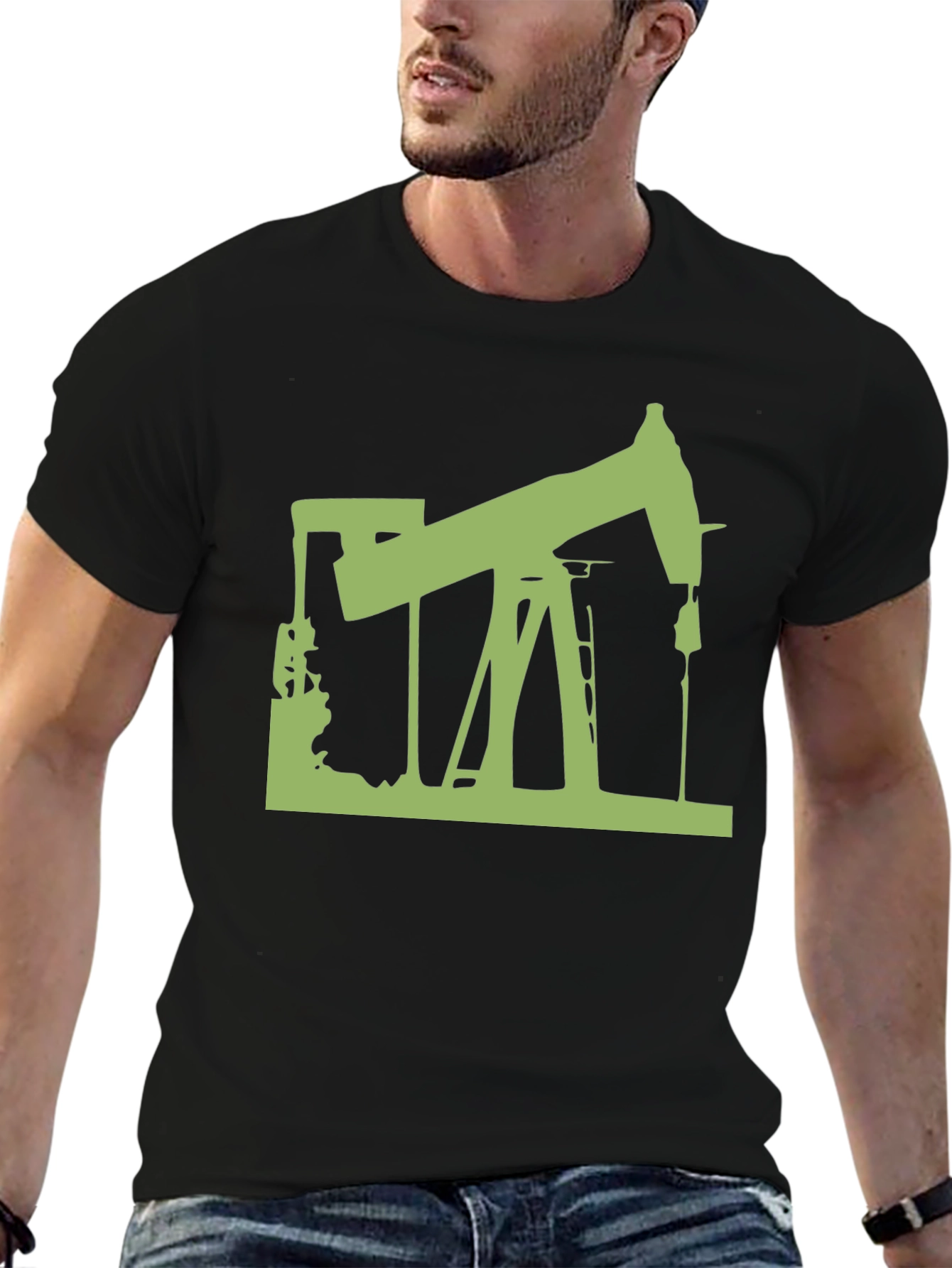 Oil Rig Graphic Tee - Modern Style