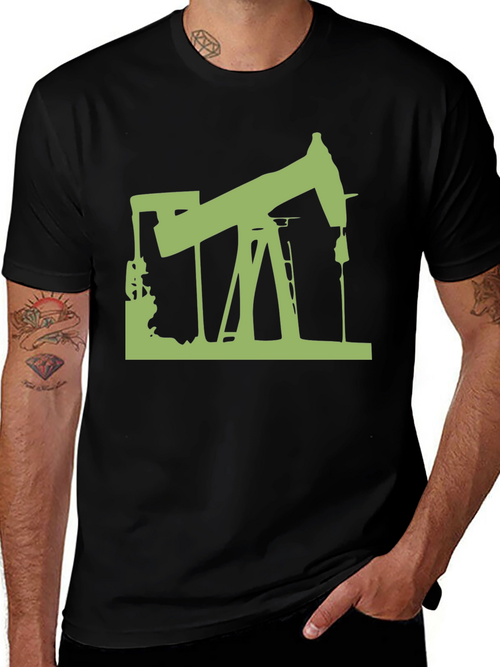 Oil Rig Graphic Tee - Modern Style