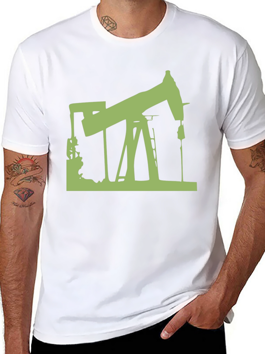 Oil Rig Graphic Tee - Modern Style