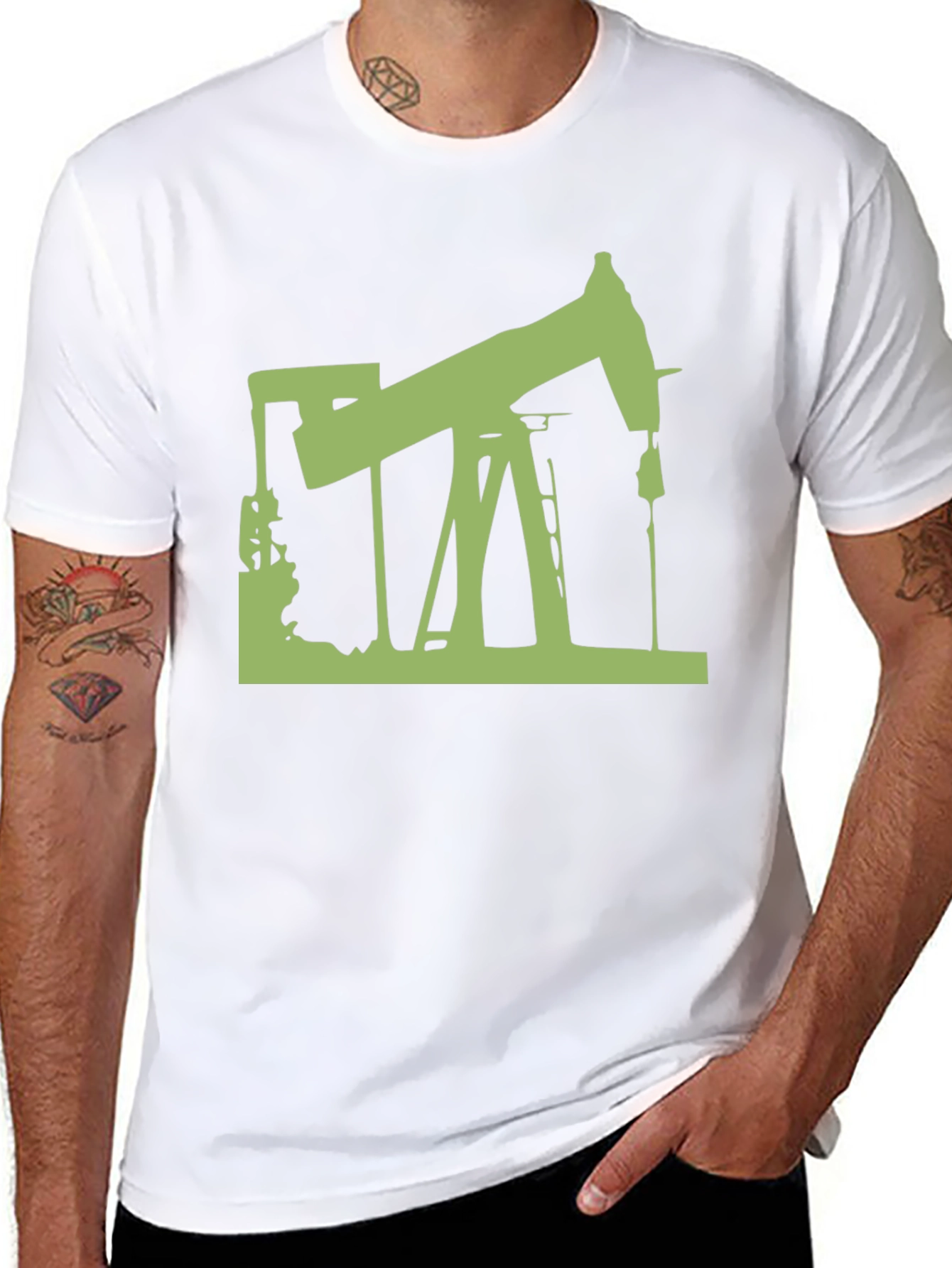Oil Rig Graphic Tee - Modern Style