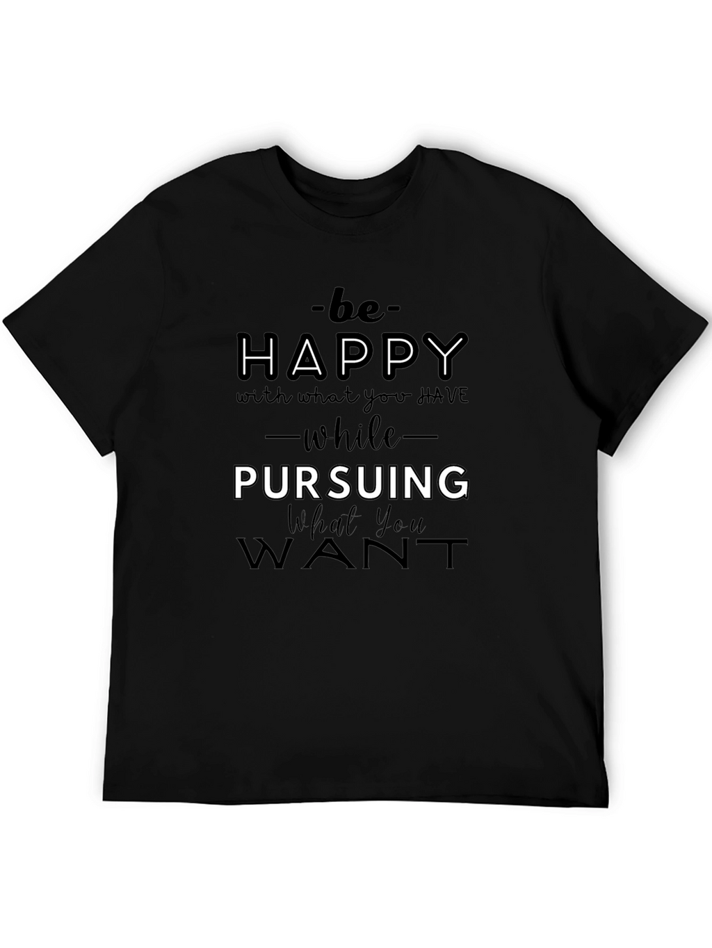Inspirational Graphic Tee - Be Happy