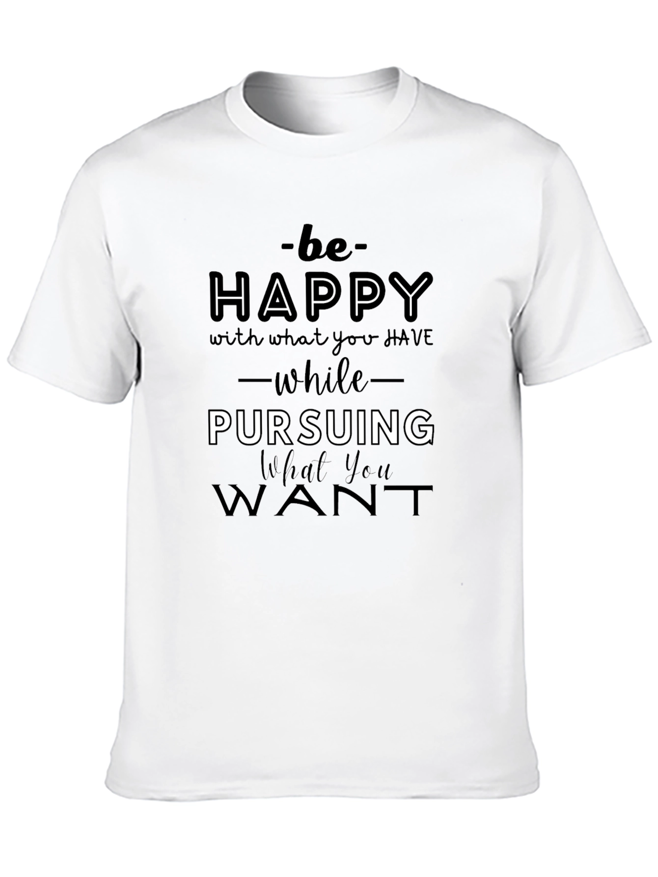 Inspirational Graphic Tee - Be Happy
