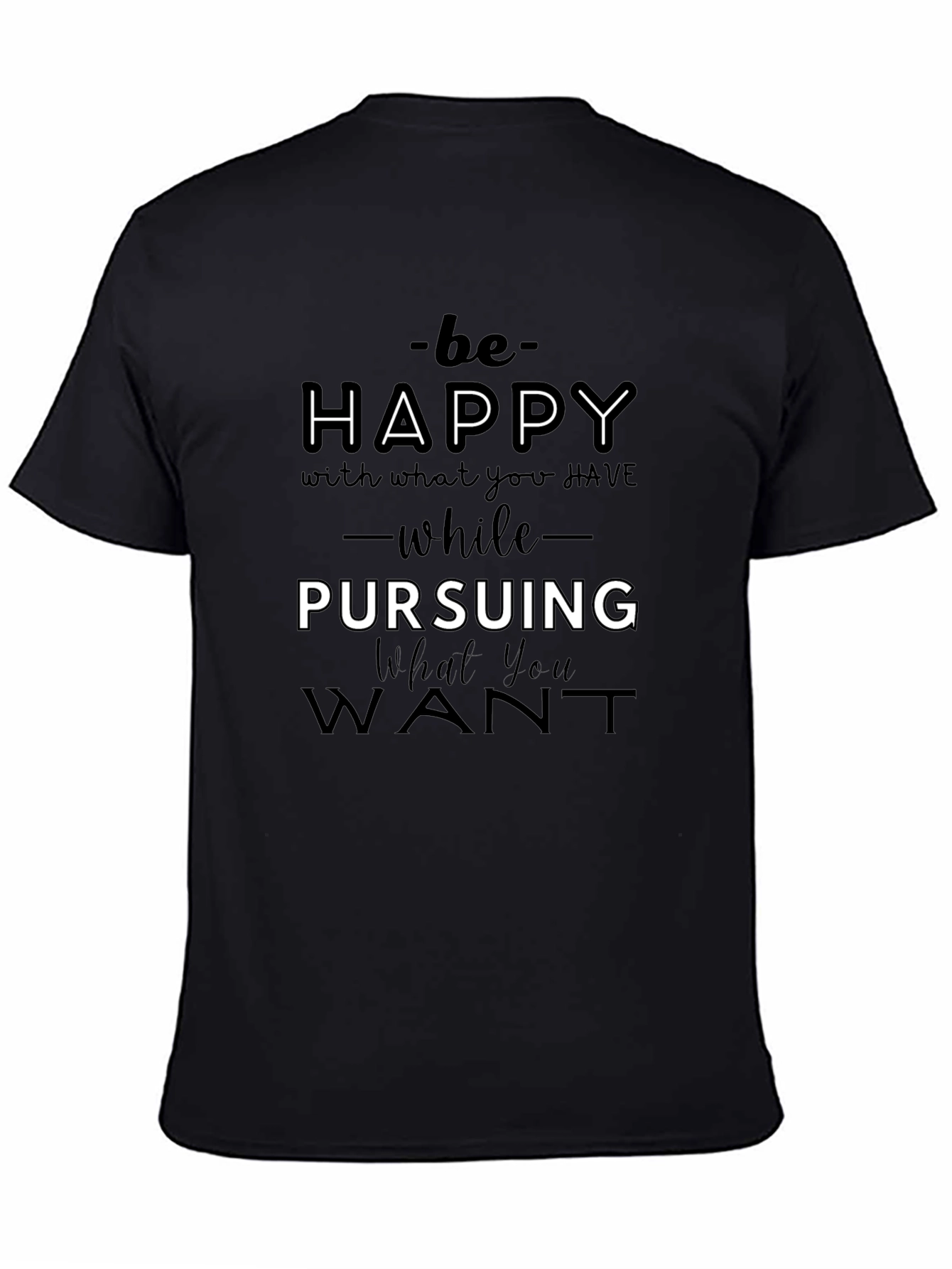 Inspirational Graphic Tee - Be Happy
