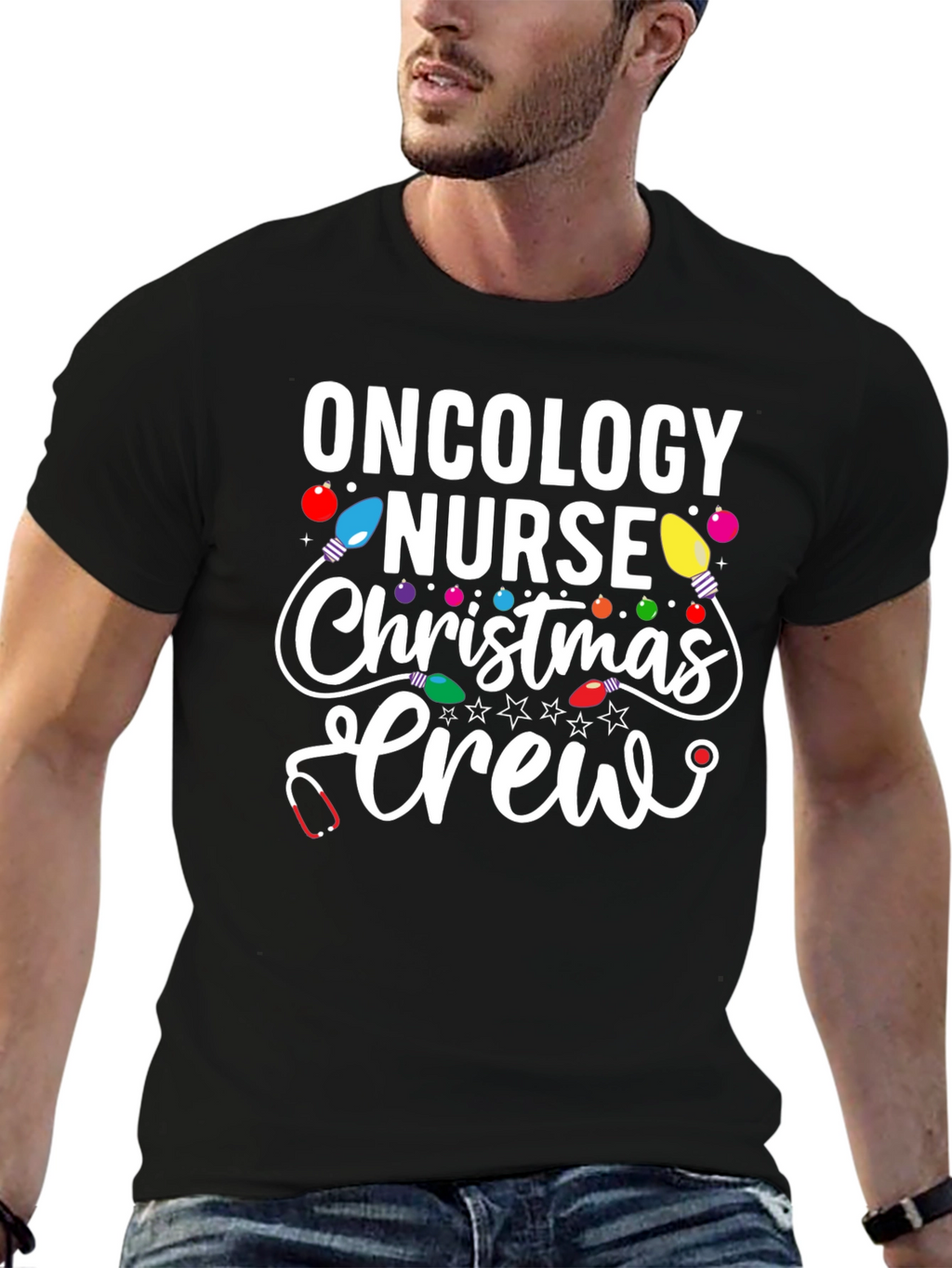Oncology Nurse Christmas Crew T-Shirt