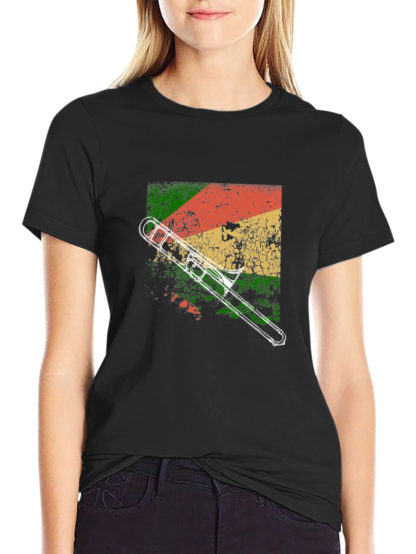 Retro Trombone T-Shirt - Vintage Style Graphic Tee