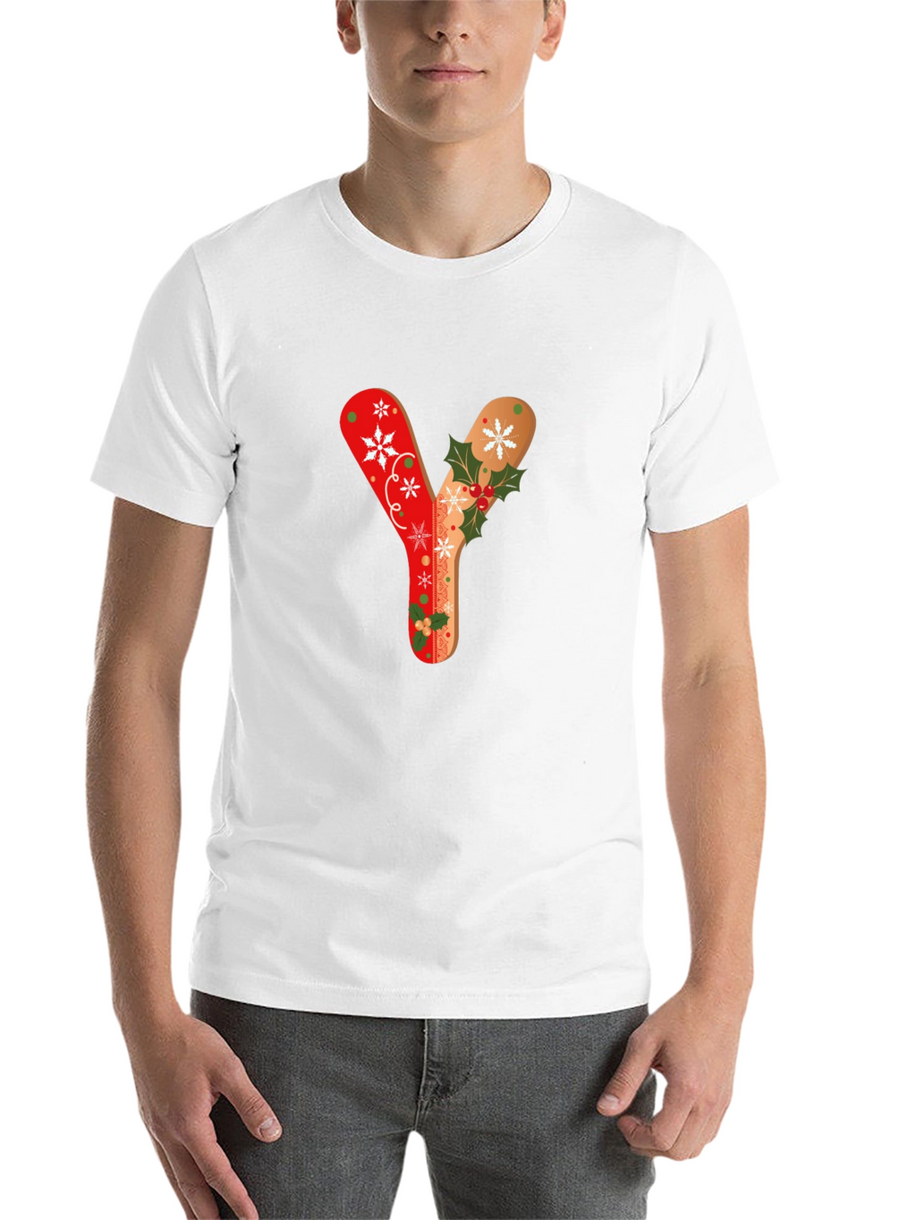 Festive Letter Y Christmas T-Shirt