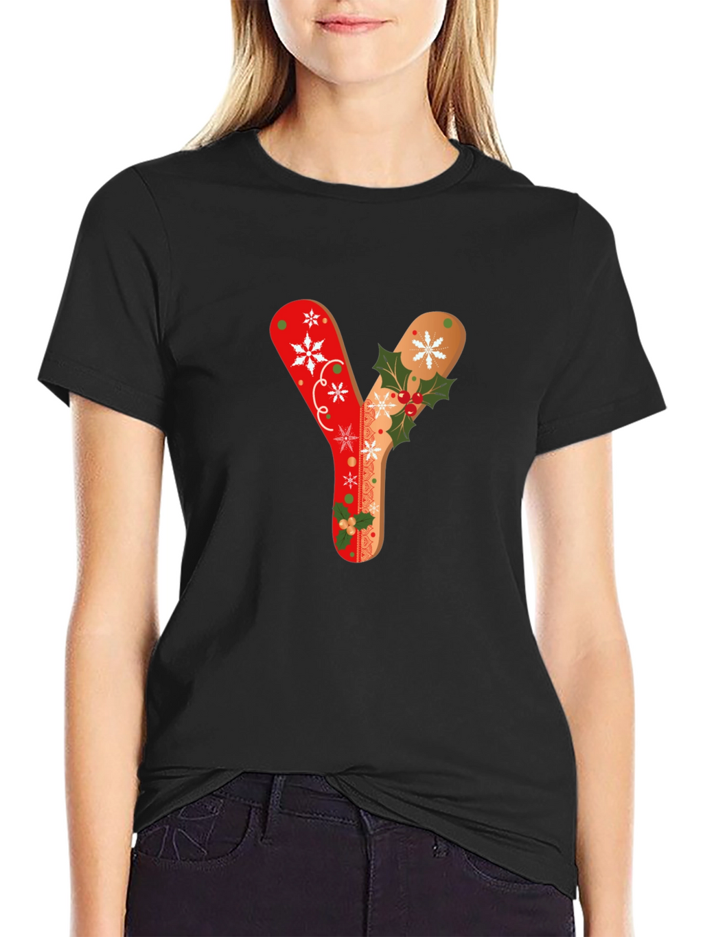 Festive Letter Y Christmas T-Shirt