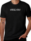 Black T-Shirt with Unique White Graphic
