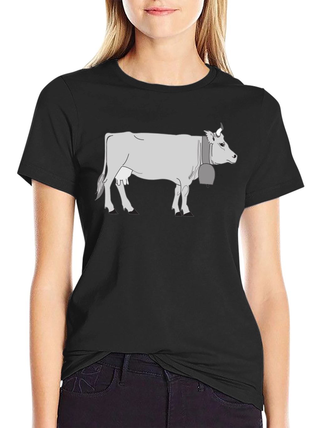 Cow Graphic T-Shirt - Black