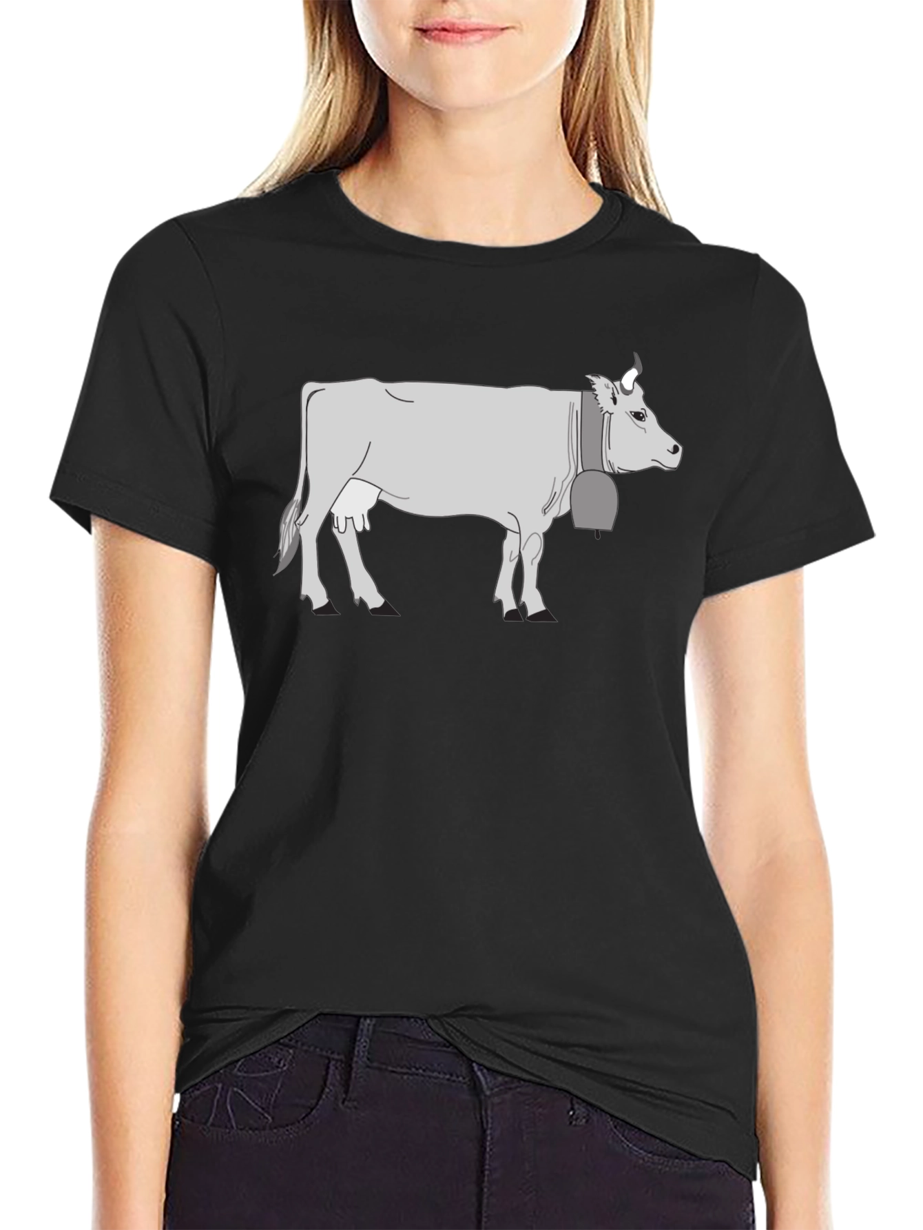 Cow Graphic T-Shirt - Black