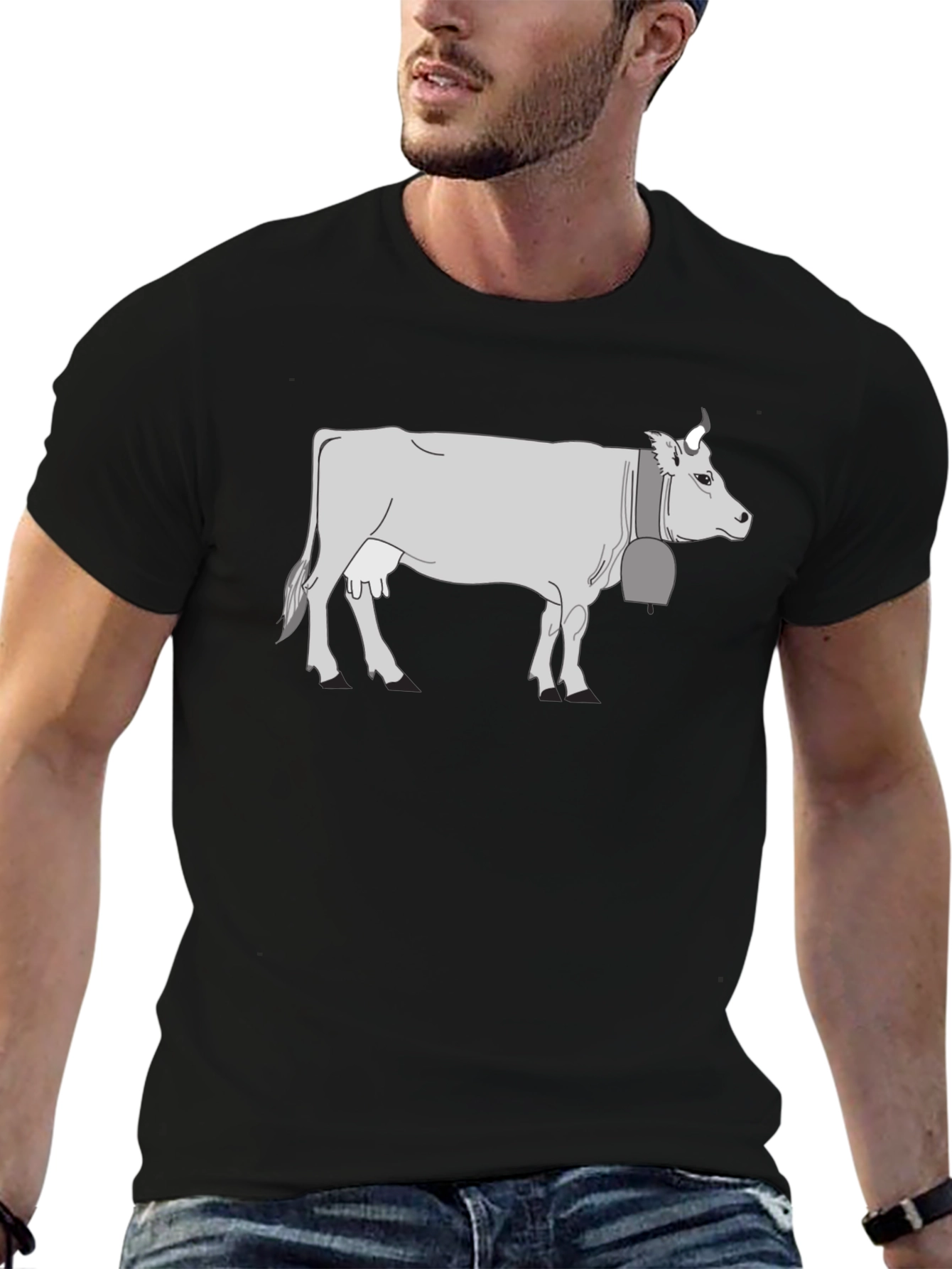 Cow Graphic T-Shirt - Black