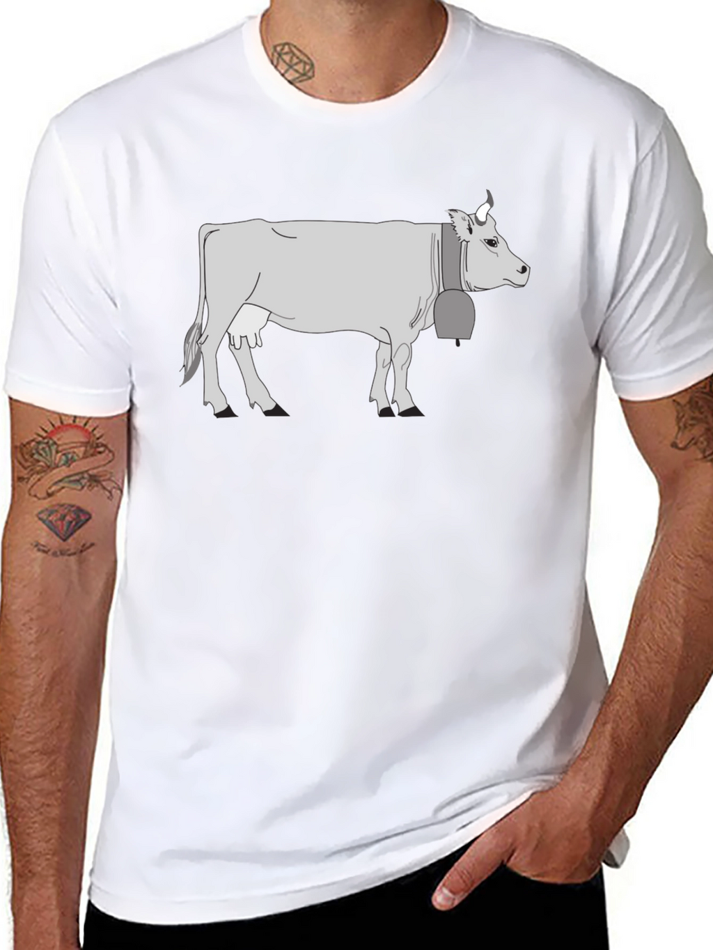 Cow Graphic T-Shirt - Black