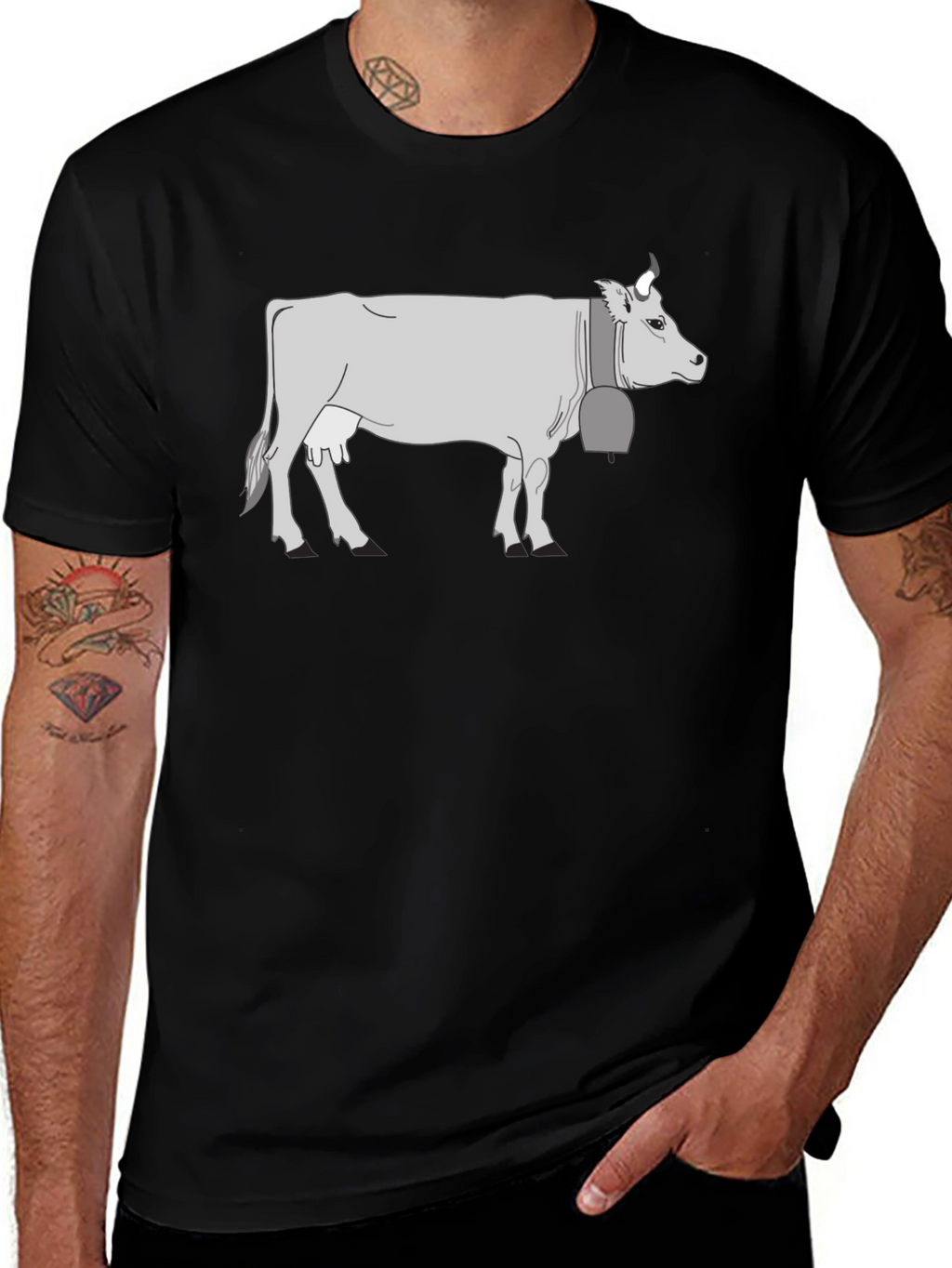 Cow Graphic T-Shirt - Black