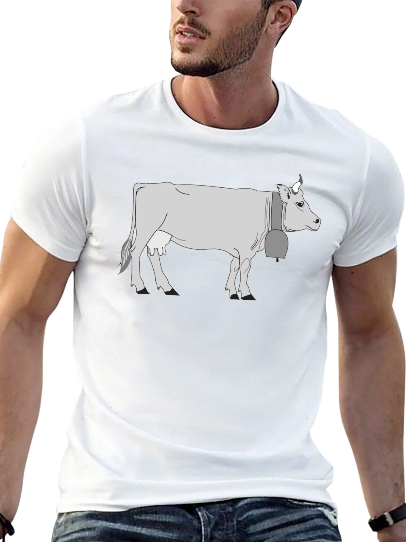 Cow Graphic T-Shirt - Black