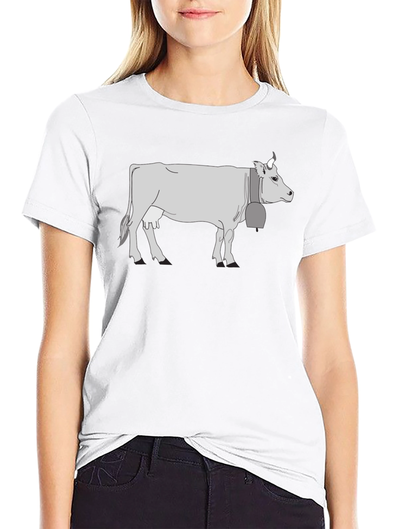 Cow Graphic T-Shirt - Black