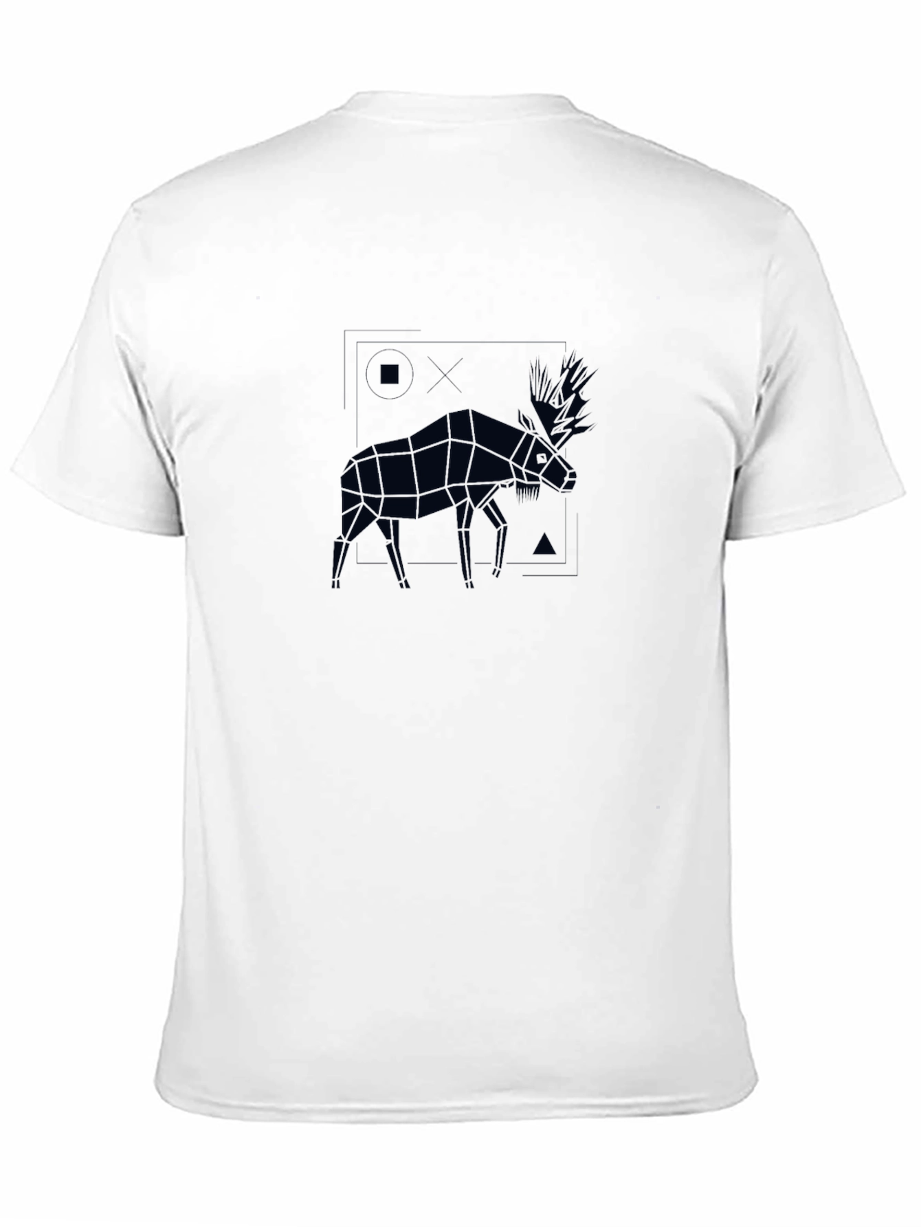 Geometric Moose Graphic Tee - Mens Black T-Shirt