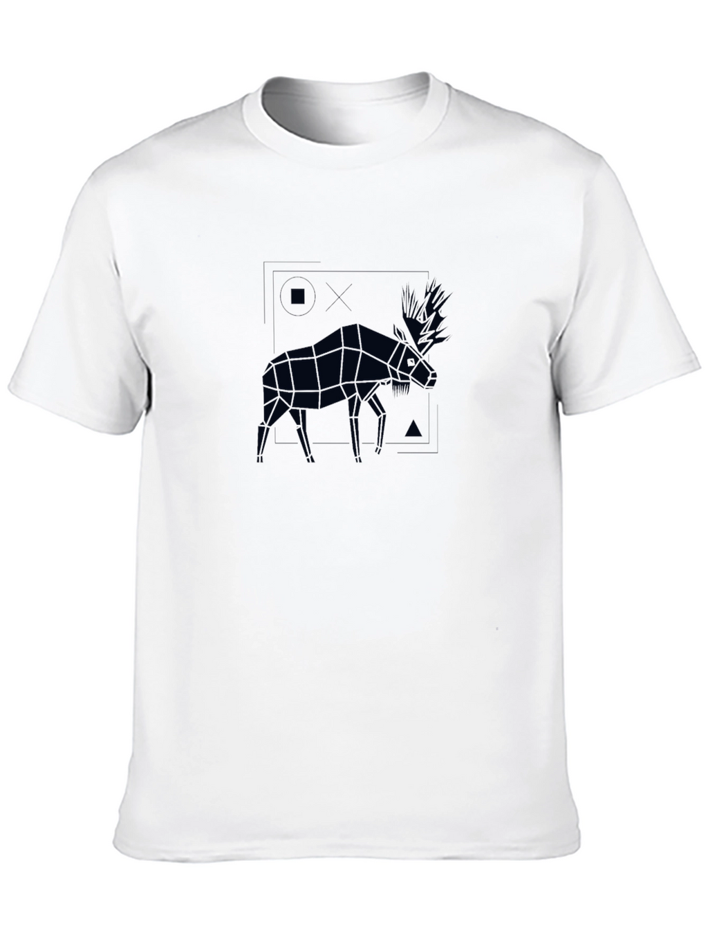 Geometric Moose Graphic Tee - Mens Black T-Shirt
