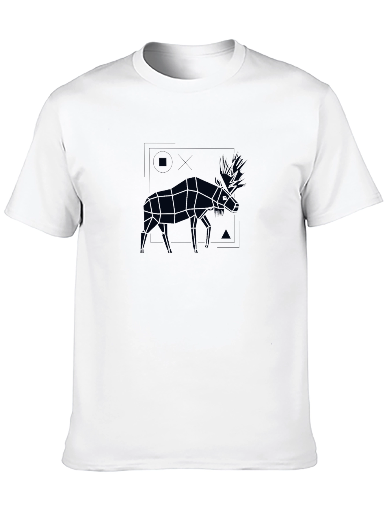 Geometric Moose Graphic Tee - Mens Black T-Shirt