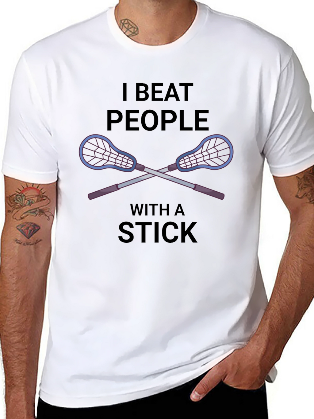 I Beat People With a Stick Lacrosse T-Shirt