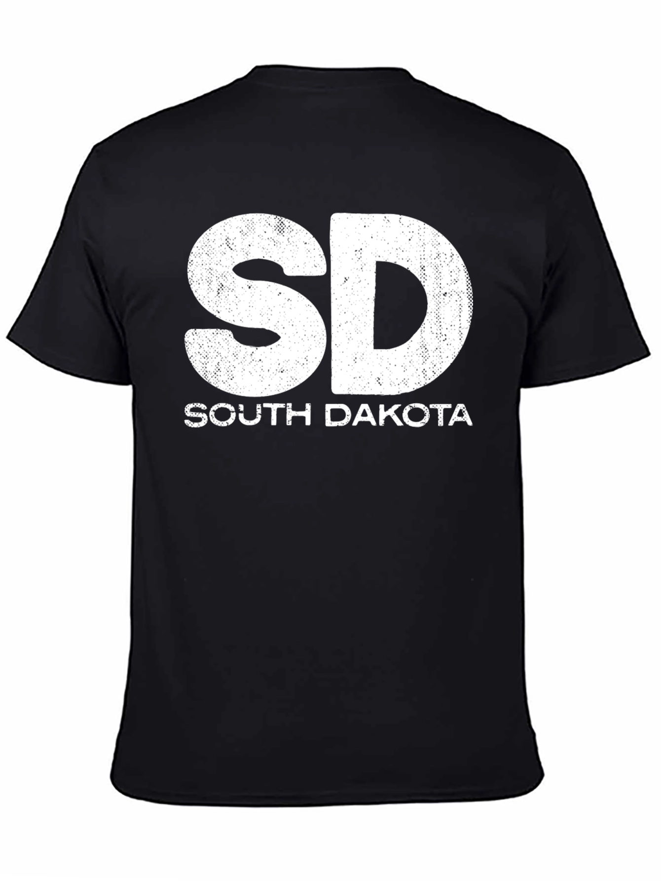 South Dakota SD T-Shirt - Black Short Sleeve Tee