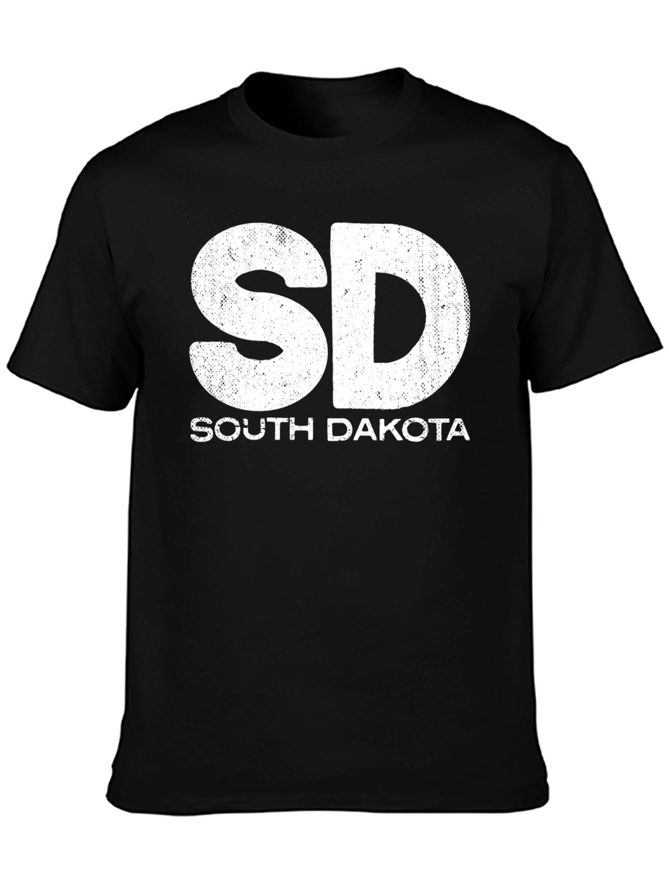 South Dakota SD T-Shirt - Black Short Sleeve Tee