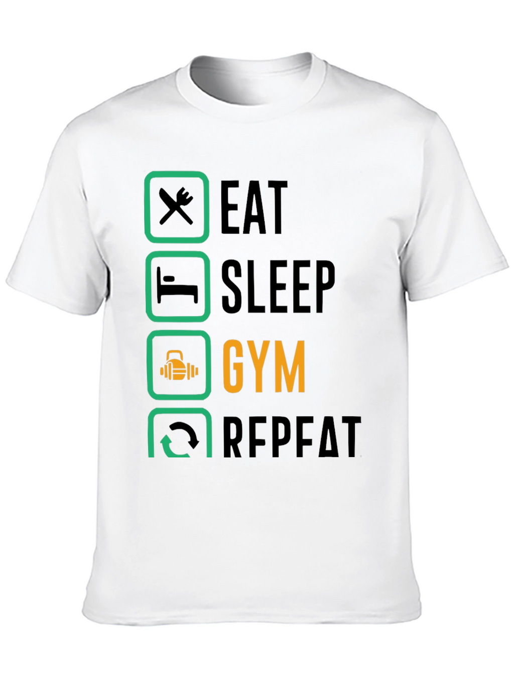 Eat Sleep Gym Repeat T-Shirt - Fitness Lifestyle Tee