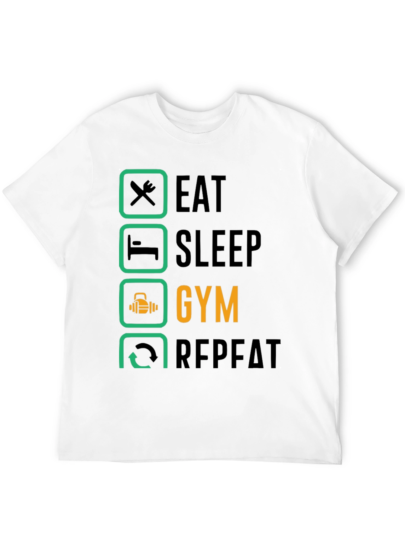Eat Sleep Gym Repeat T-Shirt - Fitness Lifestyle Tee