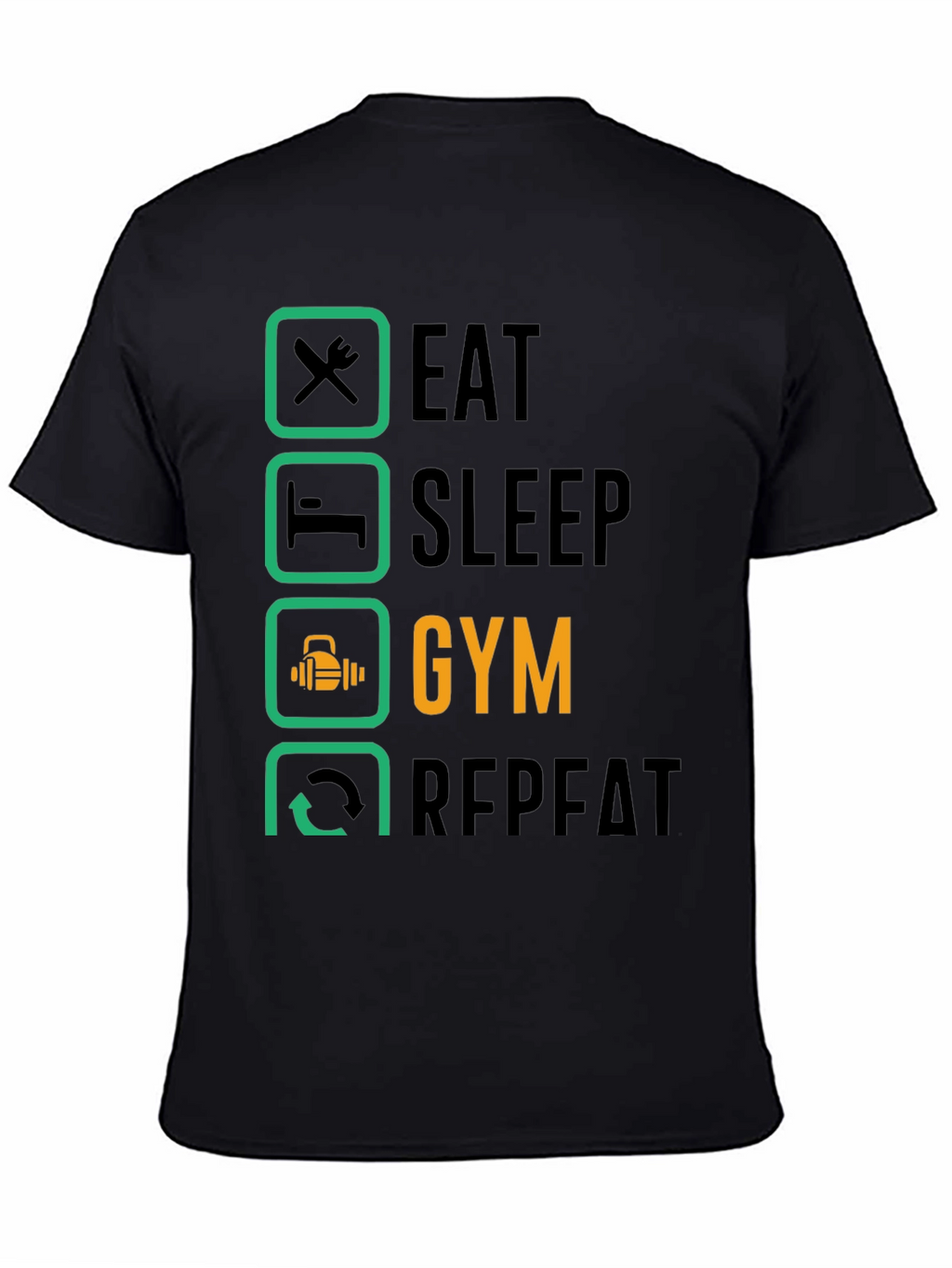 Eat Sleep Gym Repeat T-Shirt - Fitness Lifestyle Tee