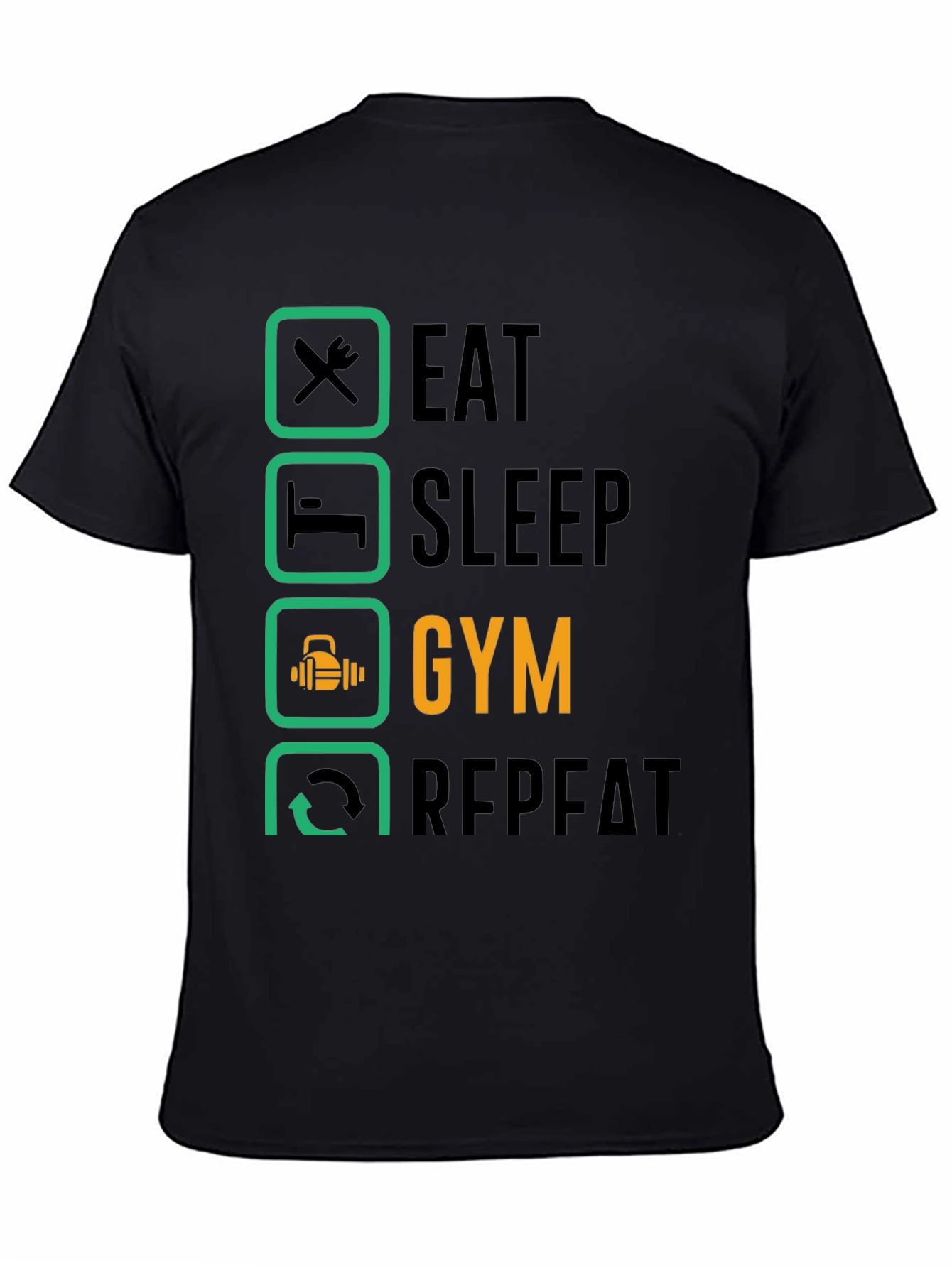 Eat Sleep Gym Repeat T-Shirt - Fitness Lifestyle Tee