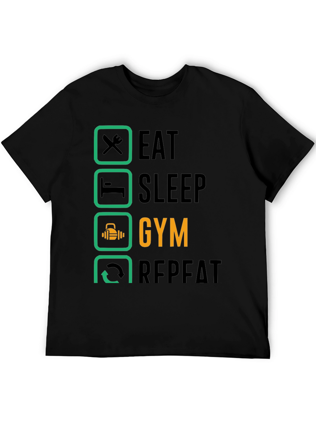 Eat Sleep Gym Repeat T-Shirt - Fitness Lifestyle Tee