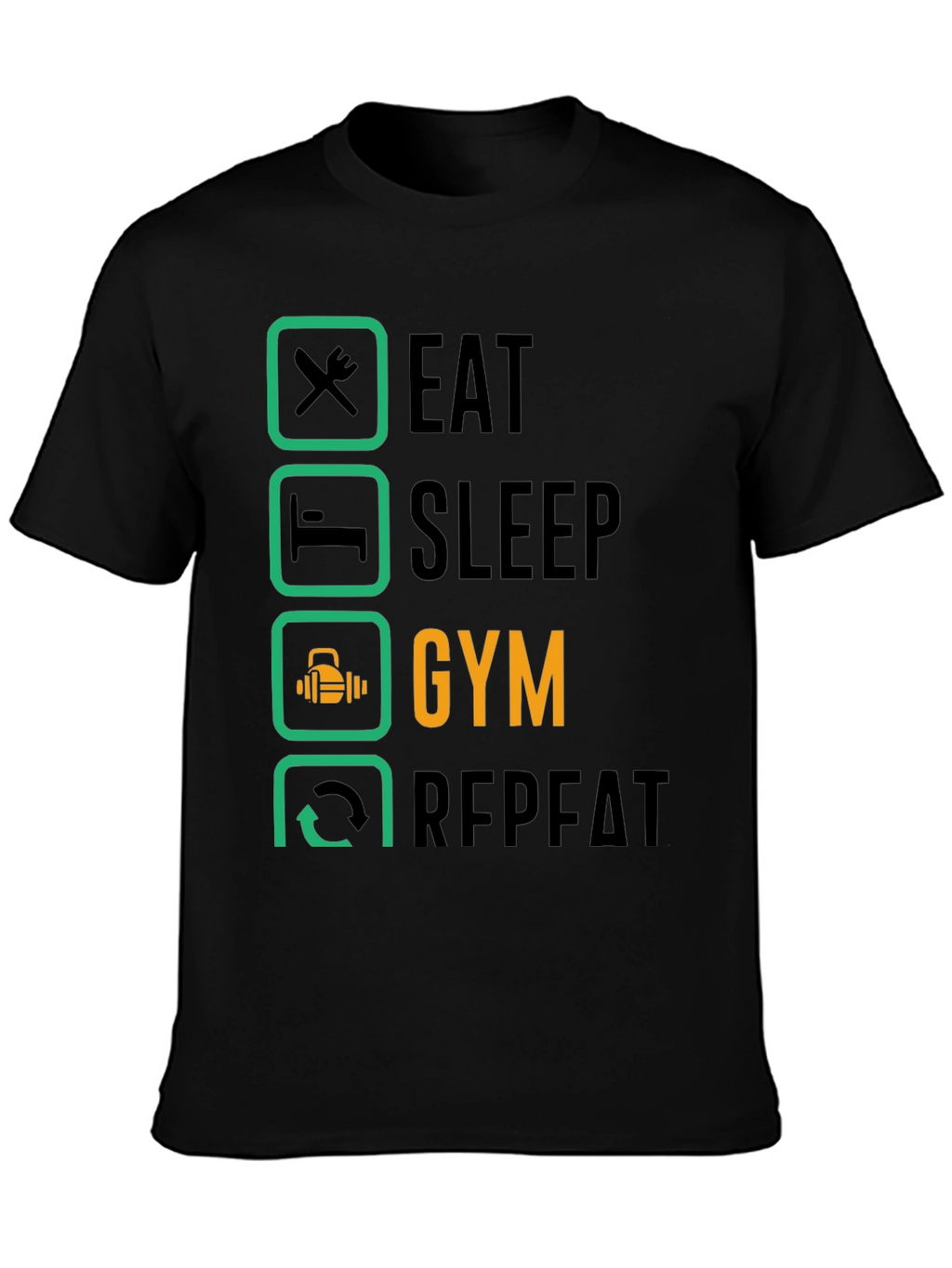Eat Sleep Gym Repeat T-Shirt - Fitness Lifestyle Tee