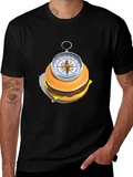 Burger Compass Graphic Tee - Novelty Foodie T-Shirt