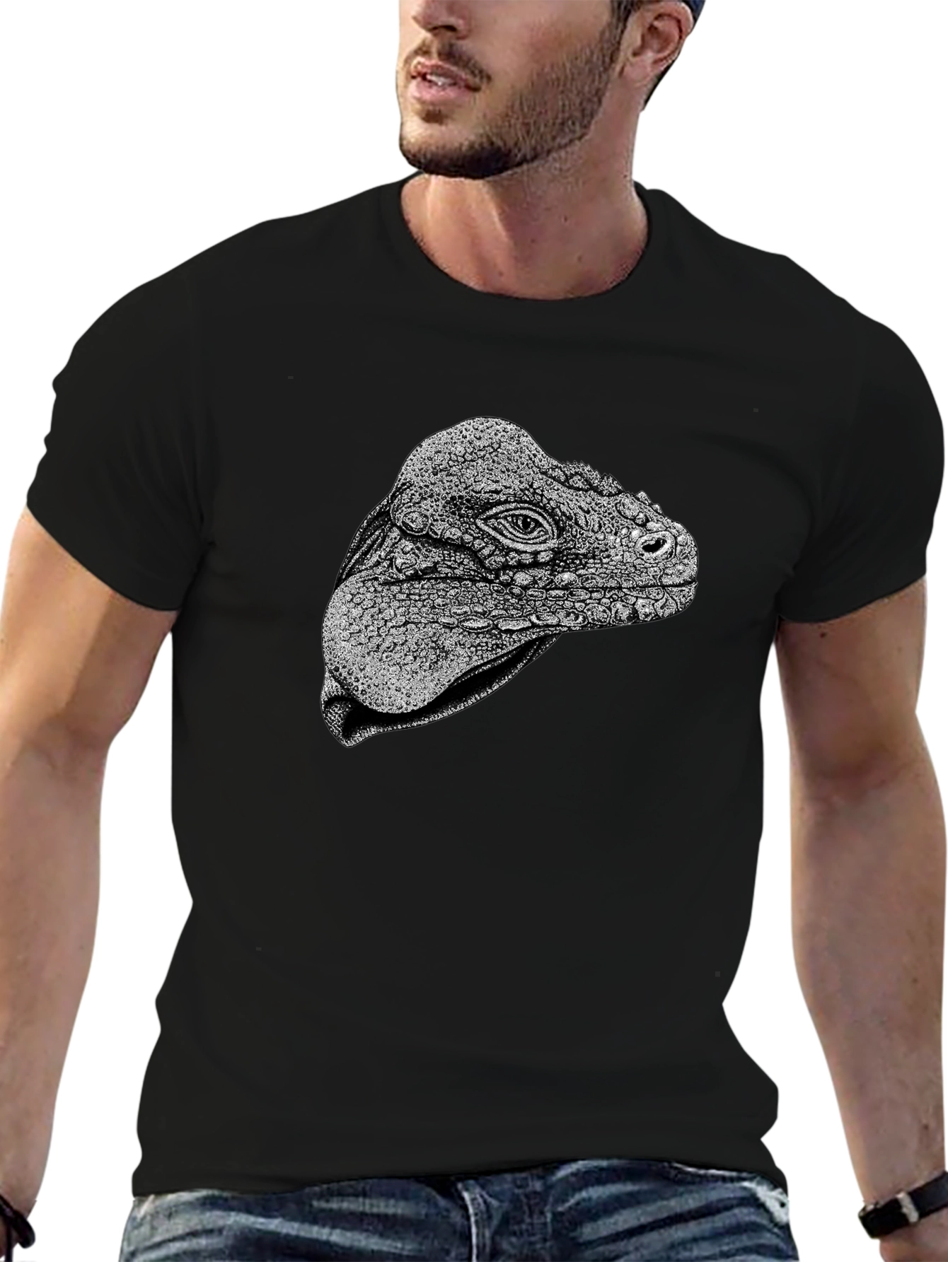 Iguana Head Graphic Tee - Unique Animal Print