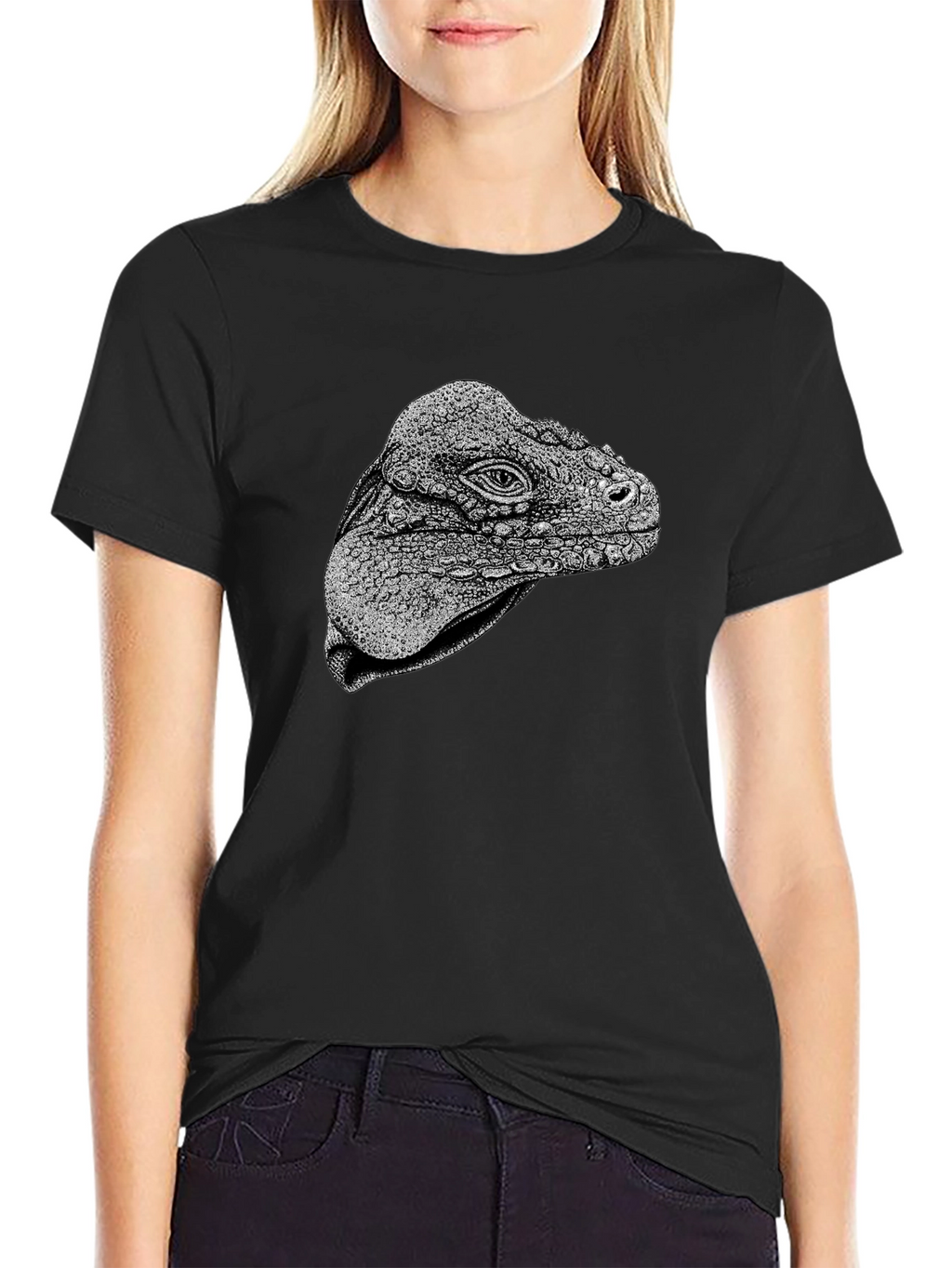 Iguana Head Graphic Tee - Unique Animal Print