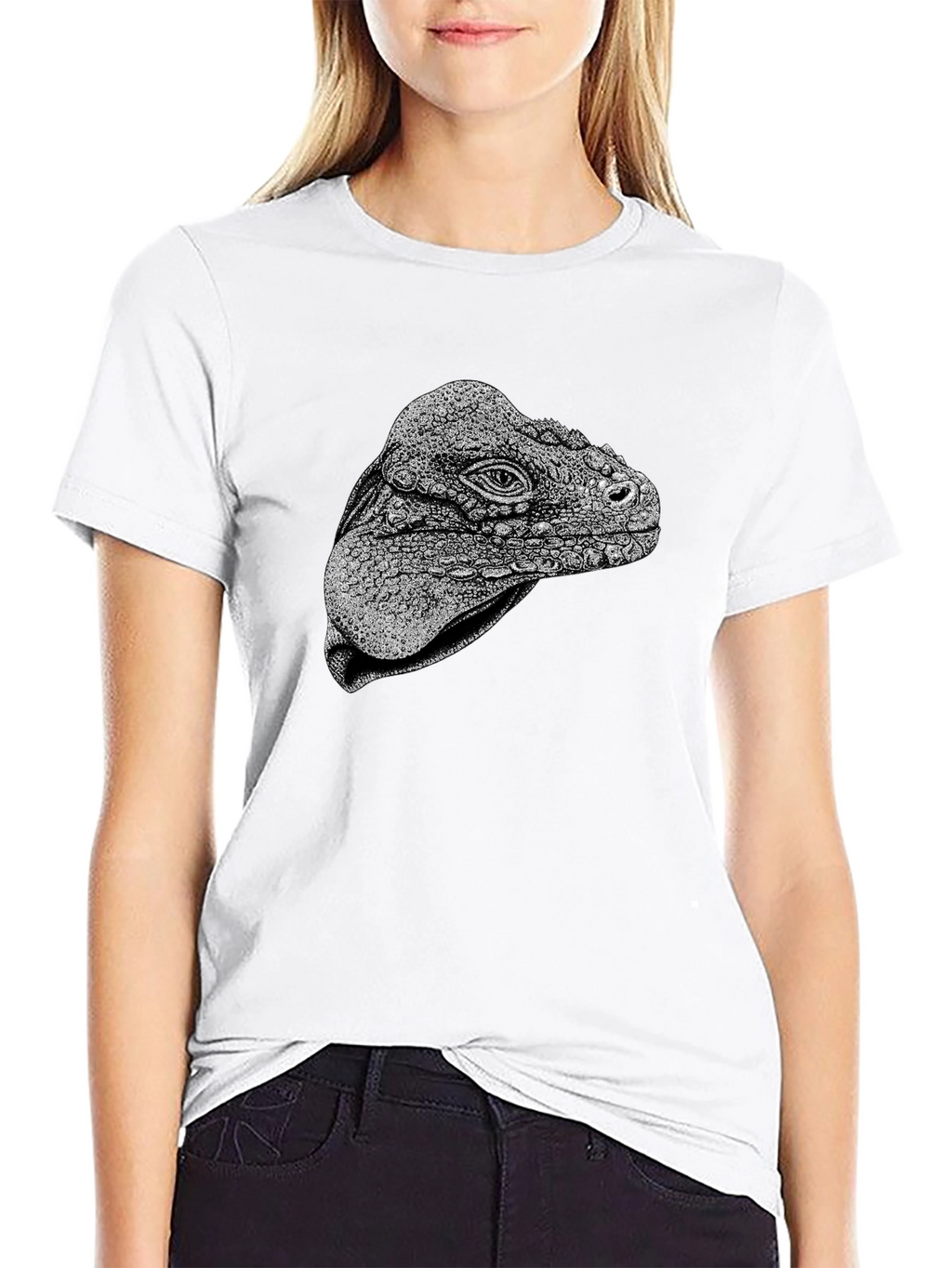 Iguana Head Graphic Tee - Unique Animal Print